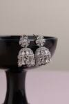 Buy_Curio Cottage_Diamante Trinket Mini Cubic Zirconia Jhumka Earrings_at_Aza_Fashions