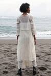 Shop_Baju_Ivory Chanderi Cotton Silk Hollis Lace Work Dress_at_Aza_Fashions