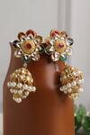 Buy_Curio Cottage_Navratan Stones Jhumka Earrings_at_Aza_Fashions