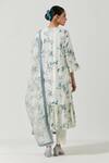 Shop_Label Earthen_Ivory Cotton Mul Floral Print Kurta Set_at_Aza_Fashions