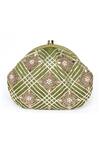 Shop_Quirky Tales_Glu Zardozi Work Pouch_at_Aza_Fashions