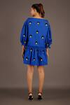 Shop_Deepika Arora_Blue Cotton Confetti Embroidered Dress_at_Aza_Fashions