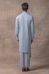 Shop_Sarab Khanijou_Grey Jersey Applique Embroidered Kurta Set_at_Aza_Fashions
