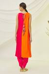 Shop_Naintara Bajaj_Pink Art Silk Thread Embroidered Kurta_at_Aza_Fashions