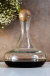 Shop_S.G. Home_Glass Decanter With Wooden Stopper_at_Aza_Fashions