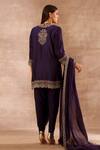 Shop_JAYANTI REDDY_Purple Silk Zardozi Embroidered Tunic Dhoti Pant Set_at_Aza_Fashions