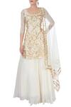 Buy_Esha Koul_Off White Embellished Backless Lehenga Set_at_Aza_Fashions