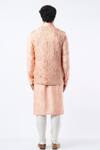 Shop_Kasbah_Peach Silk Embroidered Bundi_at_Aza_Fashions