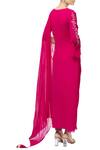Shop_Limerick by Abirr N' Nanki_Pink Georgette Silk Draped Kurta And Pant Set_at_Aza_Fashions