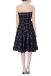 Shop_Neha Gursahani_Black Checkered Bandeau Dress_at_Aza_Fashions