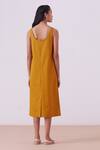 Shop_The Summer House_Yellow Organic Cotton Twill Jugo Shift Dress_at_Aza_Fashions