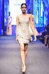 Shop_Reynu Taandon_Beige Halter Short Dress_at_Aza_Fashions