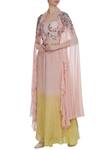 Buy_Mani Bhatia_Yellow Ombre Sequin And Bugle Bead Embroidered Cape Set_at_Aza_Fashions
