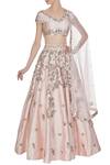 Buy_Mani Bhatia_Pink Mirror And Mukaish Embroidered Lehenga Set_at_Aza_Fashions