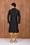 Shop_Arihant Rai Sinha_Black Dupion Silk Panelled Kurta And Dhoti Pant Set_at_Aza_Fashions