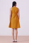 Shop_The Summer House_Yellow Organic Cotton Twill Lagno Skater Dress_at_Aza_Fashions