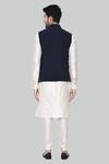 Shop_Arihant Rai Sinha_Blue Terry Rayon Draped Bundi And Kurta Set_at_Aza_Fashions