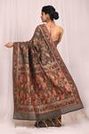 Shop_Nazaakat by Samara Singh_Grey Cotton Silk Floral Woven Saree_at_Aza_Fashions