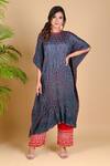 Buy_Dyelogue_Grey Gajji Silk Bandhani Tunic_at_Aza_Fashions