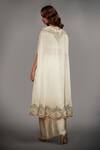 Shop_RI.Ritu Kumar_White Silk Cape And Dhoti Skirt Set_at_Aza_Fashions