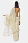 Shop_Satya Paul_Off White Chanderi Embroidered Saree_at_Aza_Fashions
