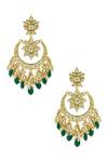 Buy_Chaotiq By Arti_Floral Polki Chandbali Earrings_at_Aza_Fashions