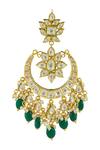 Shop_Chaotiq By Arti_Floral Polki Chandbali Earrings_at_Aza_Fashions