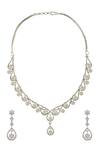 Buy_Chaotiq By Arti_Floral Stone Studded Necklace Jewellery Set_at_Aza_Fashions