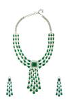 Buy_Chaotiq By Arti_Emerald Stone Drop Necklace Jewellery Set_at_Aza_Fashions