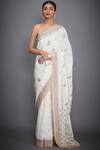 Buy_RI.Ritu Kumar_Off White Embroidered Saree With Unstitched Blouse_at_Aza_Fashions