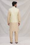 Shop_Arihant Rai Sinha_Green Banarasi Silk Bundi And Kurta Set_at_Aza_Fashions