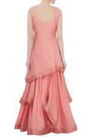 Shop_Neha Mehta Couture_Pink Layered Flared Gown_at_Aza_Fashions
