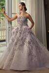Buy_Dolly J_Purple Tulle Estelle Zardozi Embroidered Gown_at_Aza_Fashions