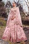 Buy_Dolly J_Pink Raw Silk Yuri Floral Embroidered Lehenga Set_at_Aza_Fashions