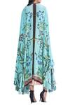 Shop_Limerick by Abirr N' Nanki_Blue Satin Blouse And Draped Skirt Set_at_Aza_Fashions
