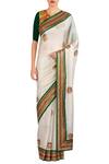 Buy_Latha Puttanna_Green Threadwork Embroidered Saree With Blouse_at_Aza_Fashions