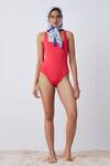 Buy_The Summer House_Coral Econyl Jolene Swimsuit_at_Aza_Fashions