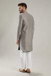 Shop_Kasbah_Grey Chanderi Jacket Bandhgala_at_Aza_Fashions