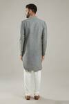 Shop_Kasbah_Grey Silk Metallic Embroidered Bandhgala_at_Aza_Fashions