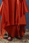 Shop_Kritika Murarka_Orange Silk Draped Pant_at_Aza_Fashions