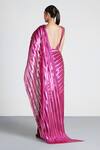 Shop_Amit Aggarwal_Pink Chiffon Metallic Saree Gown_at_Aza_Fashions