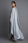 Shop_Amit Aggarwal_Grey Chiffon Metallic Top And Draped Skirt Set_at_Aza_Fashions