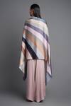 Shop_Amit Aggarwal_Multi Color Chiffon Metallic Draped Cape_at_Aza_Fashions