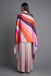 Shop_Amit Aggarwal_Pink Chiffon Metallic Draped Cape_at_Aza_Fashions