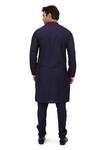 Shop_Nitesh Singh Chauhan_Blue Cotton Silk Embroidered Kurta And Churidar Set_at_Aza_Fashions