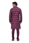 Shop_Nitesh Singh Chauhan_Purple Chanderi Art Silk Foil Print Kurta Set_at_Aza_Fashions