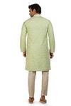 Shop_Nitesh Singh Chauhan_Green Cotton Silk Block Print Kurta Set_at_Aza_Fashions
