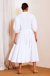 Shop_Ankita_White Cotton Midi Dress_at_Aza_Fashions