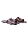 Buy_Artimen_Brown Leather Handcrafted Cutout Sandals_at_Aza_Fashions
