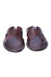 Shop_Artimen_Brown Leather Handcrafted Cutout Sandals_at_Aza_Fashions